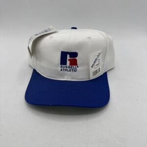 Vintage Russell Athletic Hat Adults Snapback White Twill Logo 90s The Game